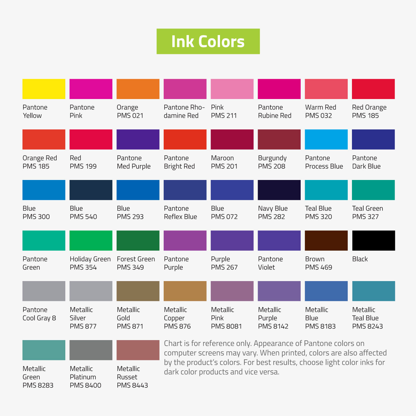 Poly Mailer Ink Color