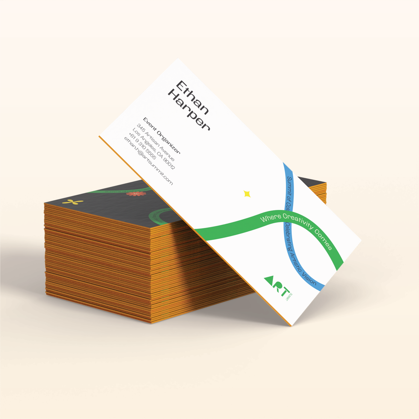 Painted Edge Business Cards