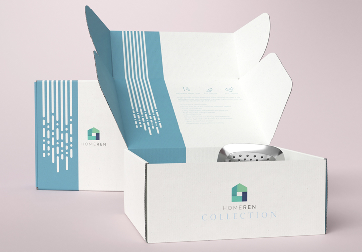 boxes printed with company logo