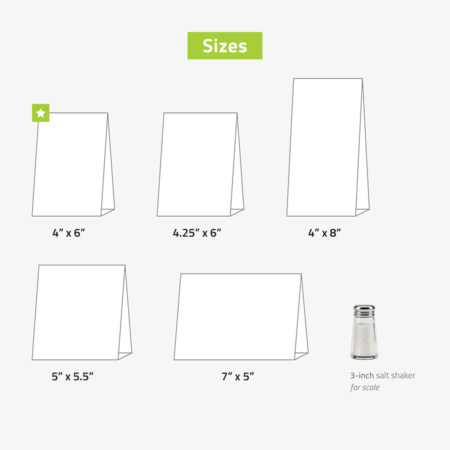 Table Tents Size