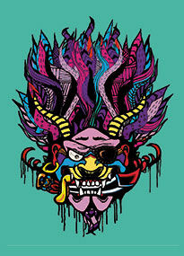 Pirate Mask Halloween Postcard Design